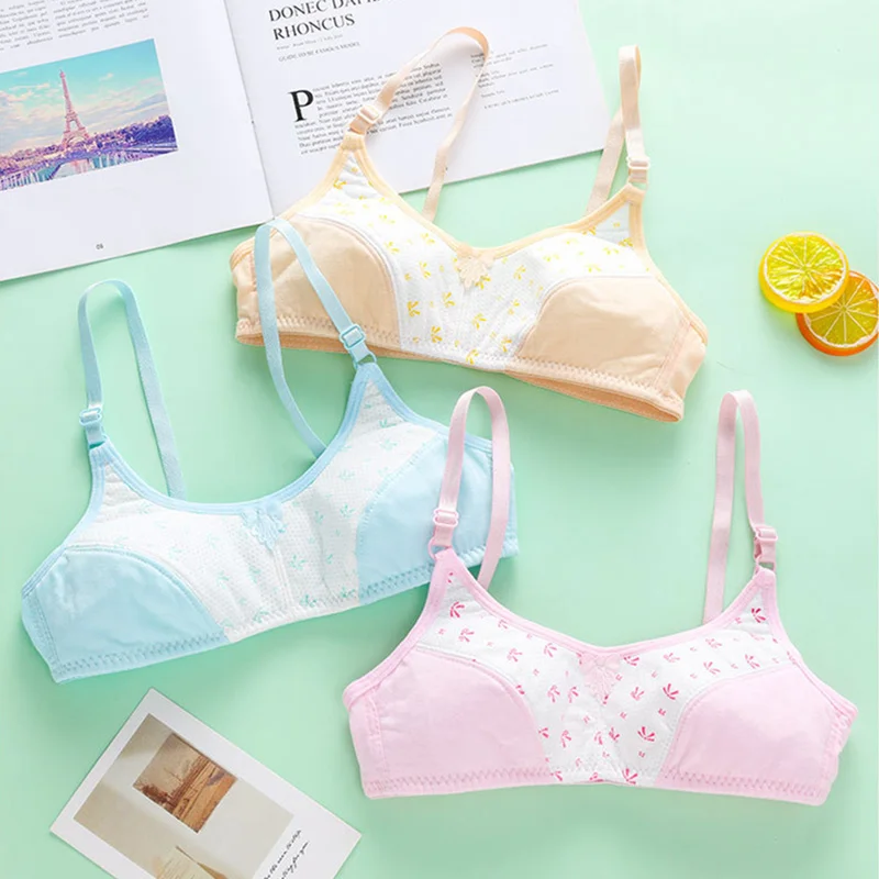 Girls Training Bra Wireless Thin Cup Bra Fashion Comfortable Teenage Underwear Student Cotton Puberty 12-16 Years Old Bra