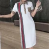 Female Tunics High Quality Dress Women Summer Korean Fashion Striped Slim Button Pockets Dresses - Image 3