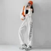 Letter Print Women Hip Hop Pants Korean Clothes Lace-up High Waist Streetwear Versatile Sports Joggers Casual Trousers Female - Image 3