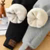 Winter Boys Thick Fleece Pants Lamb's Wool Trousers For Girls Children's Padded Warm Elastic Long Cotton Pants 4-14 Years