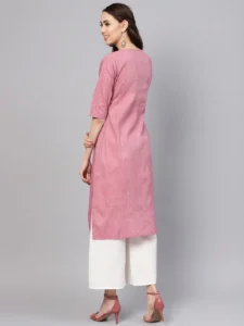 Fashionable and high-end New India imported traditional short sleeved women's ethnic style top Kurta - Image 3