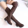 Sexy Lace Up Over The Knee Boots Women 2023 Autumn Winter Flat Heels Platform Gothic Shoes Female Long Thigh High Boots Fashion - Image 3