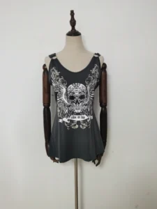 Women Skull Tops for Summer New Sexy Tanks Streetwear Round Neck Large Size Gothic Black Spaghetti Strap Tank Top - Image 3