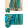 Girls Jasmine Princess India Belly Dance Top Pants Set Kids Arabian Sari Stage Costume Fancy Bollywood Children Rave Outfit - Image 5