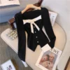 French Vintage Floral Knitted Sweater Women Outwear Long Sleeve Knitwear Y2k Top Slim Pullover Female Korean Blouse Autumn 2023 - Image 6