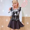 Japanese Gothic Lolita Ribbon Bow Diamond Pearl Buckle Removable Short Suspender Skirt Girls Sweet Cute Lace A-Line Mini Skirts - Image 5