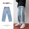 Men's Straight Slacks Korean Fashion Baggy Jeans Hip Hop Loose Wide-leg Pants Elastic Waist Student Denim Trousers - Image 6