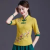 Fashion Casual Elegant Summer Embroidery Ethnic Style Women Clothes Shirts for Women T-shirts Y2k Tops Vintage Women Clothing - Image 6