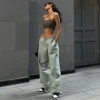 Cargo Hip Hop Y2K Cargo Pants Women Streetwear Harajuku with Pockets Casual Trousers Korean Loose High Waist Design Solid Pants - Image 6