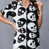 Summer Hot Sale Fashion Trend Women's Shirt Skull 3d Digital Printing Gothic Style Shirt Street Loose Casual Short Sleeve Shirt