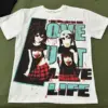 Gothic cartoon girl letter print y2k short-sleeved T-shirt for women 2000s vintage American summer comfortable couple baggy tops