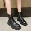 2023 New Plush Warm Fur Ankle Boots for Women Autumn Winter Motorcycle Boots Platform Gothic Shoes Women Combat Boots - Image 2