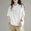 Oversized T Shirt Women Summer Hooded Half Sleeve T-shirt Korean Style Loose Tops 98% Cotton Fashion Design Solid Tshirt Y2k Top - Image 5