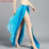 Wholesale Skirt Chiffon Sexy Split Dress for Women India Practice Skirt Women Belly Dance Skirt 6 Colors High Spilt Clothes - Image 2