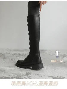 Women Shoes Spring Women Boots Autumn Fashion Black Gothic Boots Punk Combat Mid-Calf Boots for Women - Image 6