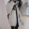 2023 New Korean Harajuku Lazy Wind Klein Blue Sweater Coat Y2K Autumn And Winter Street Fashion Casual Turtle Neck Cardigan Coat - Image 6