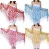 Thailand/India/Arab Dancer Skirt Women Sexy Belly Dance Hip Scarf Wrap Belt Dancer Skirt Female Show Costumes Sequins Tassels - Image 4