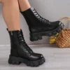 Winter Silver Crystal Thick Sole Ankle Boots Women's Gothic Thick Sole Motorcycle Boots Women's Luxury Rhinestone Punk Shoes - Image 5