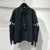 NiceMix Blouse Japanese Gothic Dark Cardigan Trend Chic Hollow High Street Top Fashion American Retro Hip Hop Couple Streetwear
