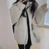 2023 New Korean Harajuku Lazy Wind Klein Blue Sweater Coat Y2K Autumn And Winter Street Fashion Casual Turtle Neck Cardigan Coat - Image 3