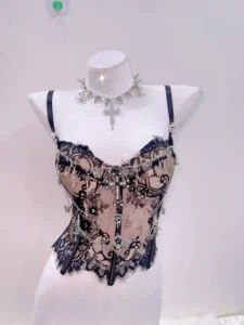 y2k Tops harajuku fashionPunk Tank Tops Cross Tank Tops y2k clothes y2k crop top gothic clothese girl clothes Gothic Tank Tops - Image 2