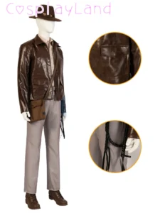 2023 Indiana Dr. Jones Cosplay Costume Adventurer Indy Outfit With Hat Accessories Halloween Carnival Men Suit Jacket Shirt - Image 3