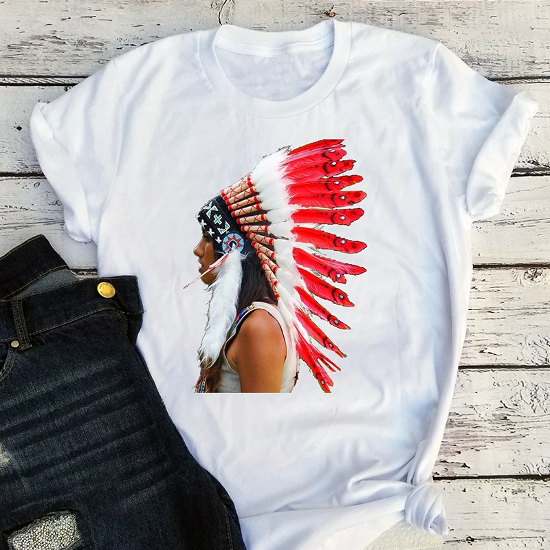 Indian tee fashion tshirt harajuku top 2022 graphic tees girls gothic womens shirts print streetwear punk 90s vintage Classic