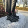 2024 New Punk Style Women Boots Lace-up Heel Height 6CM Platform Shoes Woman Gothic Ankle Rock Boots Female Sneakers - Image 3