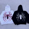 Y2K zip up hoodie women Gothic Spider Print Hoodie kawaii streetwear Sweatshirt Vintage clothing Loose Hip Hop Punk Clothes Tops - Image 3