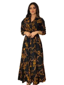 Muslim Abaya Dress Women Ramadan Print Shirt Dresses Autumn Turkey Islamic Vestidos Elegant India Moroccan Kaftan Arab - Image 2