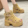 Gothic Chunky Platform Sandals Women Summer 2023 Wedges Peep Toe Gladiator Shoes Woman Thick Bottom High Heels Sandalias Mujer - Image 2