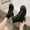 2023 New Plush Warm Fur Ankle Boots for Women Autumn Winter Motorcycle Boots Platform Gothic Shoes Women Combat Boots - Image 4
