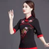 Fashion Casual Elegant Summer Embroidery Ethnic Style Women Clothes Shirts for Women T-shirts Y2k Tops Vintage Women Clothing - Image 3