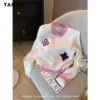 2023 Winter Knitting Long Sleeve Sweet Jumpers Casual Y2K Pullovers Korean Fashion Women Print Round Neck Ladies Sweater - Image 6