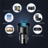 Car Chargers 2 Ports Fast Charging For Samsung Huawei iphone 7 8 Plus xiaomi 10 Universal Aluminum Dual USB Car-charger Adapter - Image 5