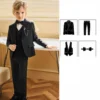 Children Black Blue Suit For Wedding Boys Girls Host Piano Ceremony Tuxedo Dress Teenager Kids Party Prom Show Photography Suit - Image 6