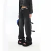 Zoki Black High Waist Cargo Jeans Women Autumn Korean Baggy Punk Streetwear Casual Denim Pants Y2K Hip Hop Chic Denim Trousers - Image 2