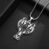 Stainless Steel Gothic Celtic Cross Bat Wings Necklace Pendant Men's Fashion Punk Trend Jewelry - Image 5