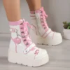 Women Punk Gothic Motorcycle Boots Autumn New Platform Chunky High Heel Ankle Boot Ladies Cool Wedge Woman Black Female Shoes44 - Image 5