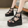 Fashion Ankle Boots Shoes 2023 Summer Gothic Shoes Women's Gladiator Platform High Heels All-match Casual Peep-toe Women Sandals - Image 2