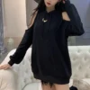 Y2k Womens Moon Print Hoodie Long Sleeve Pullover Off Shoulder Tops Blouse Korean Oversize Sweatshirt Sudadera Свитшот - Image 5