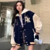 Autumn And Winter New Retro College Style Letter Embroidered Coat Female Y2K Korean Street Harajuku Casual Baseball Uniform Tops - Image 6