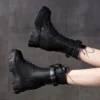 Platform Very High Heel Mid Calf Black White Shoes for Woman Women's Boots Footwear Half New Rock with Free Shipping Y2k Gothic - Image 5