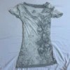 E-girl Gothic Grunge Skull Print Tshirt 2000s Retro Emo Short Sleeve Slim Fit Tees Graphic Tie Dye V Neck Crop Tops Y2K Clothes - Image 4