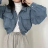 Y2K Vintage Corduroy Shirt Women Casual Korean Loose Chic Streetwear Harajuku Fashion Outwear Button Drawstring Coat - Image 2