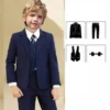 Children Black Blue Suit For Wedding Boys Girls Host Piano Ceremony Tuxedo Dress Teenager Kids Party Prom Show Photography Suit - Image 5
