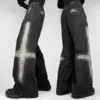Street Vintage New Fashion Washed Old Black Baggy Jeans Men Y2K Harajuku Hip Hop Pop Gothic Leisure High Waist Wide Leg Trousers
