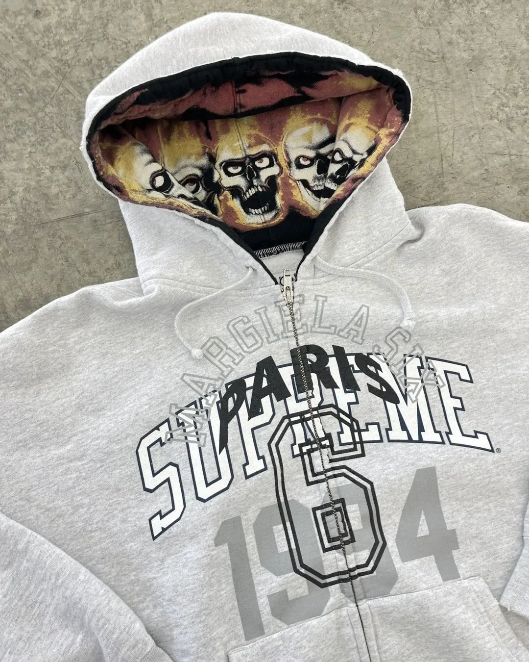 Retro Gothic Fashion Skull Pattern Hoodie Harajuku Casual Zipper Plus Size Top of The Line Street Clothing Y2K Clothing