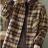 MEXZT Women Thick Plush Warm Plaid Shirts Vintage Pocket Loose Y2k Blouse Autumn Winter Female Casual Korean Long Sleeve Tops - Image 3