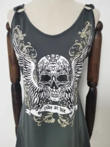 Women Skull Tops for Summer New Sexy Tanks Streetwear Round Neck Large Size Gothic Black Spaghetti Strap Tank Top - Image 4